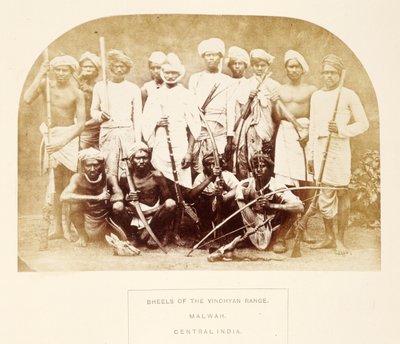 Bheels of the Vindhyan Range, Malwah, Central India, from The People of India, by J. Forbes Watson, published 1868 by English Photographer